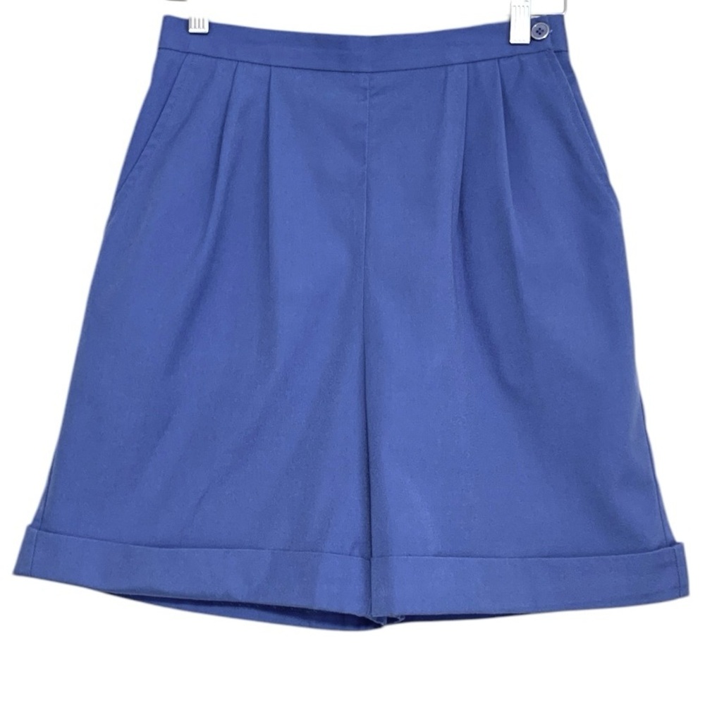 Vintage 80’s Mr. Toni Sportswear High Rise Pleated Shorts In Periwinkle Blue - Picture 2 of 14